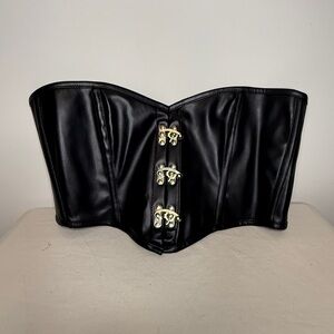 Elegant Black Corset with Silver Accents